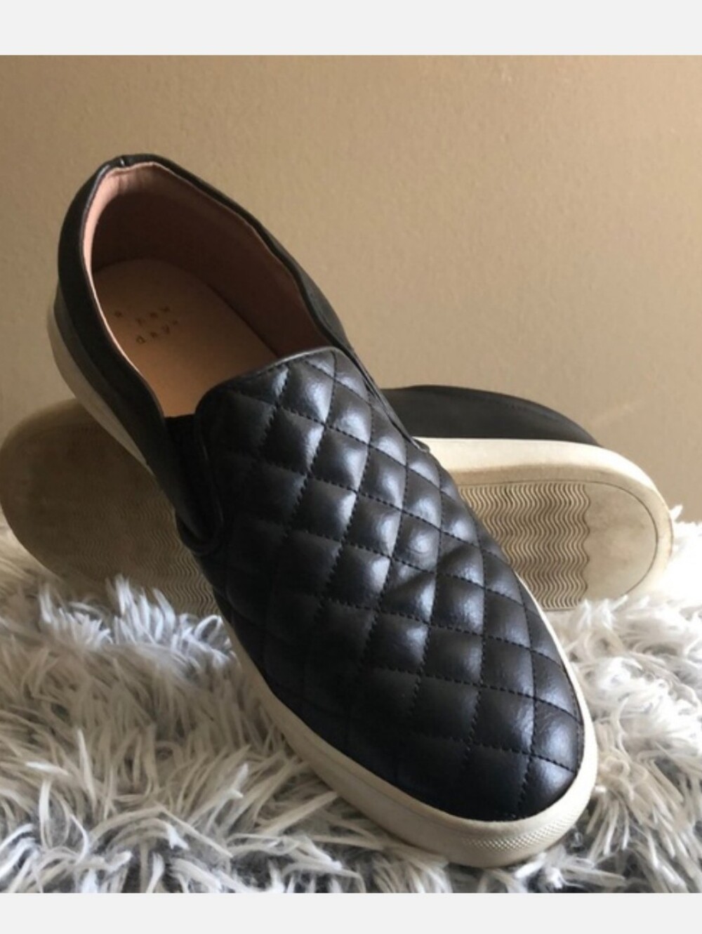 A New Day • Target Brand • Black Quilted Slip On Sneakers 8.5